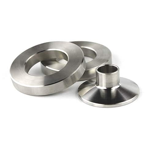 CNC-machined stainless steel parts in 304, 316, and 17-4PH