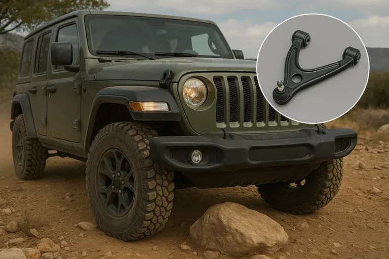 Control arm assembly on an off-road vehicle suspension