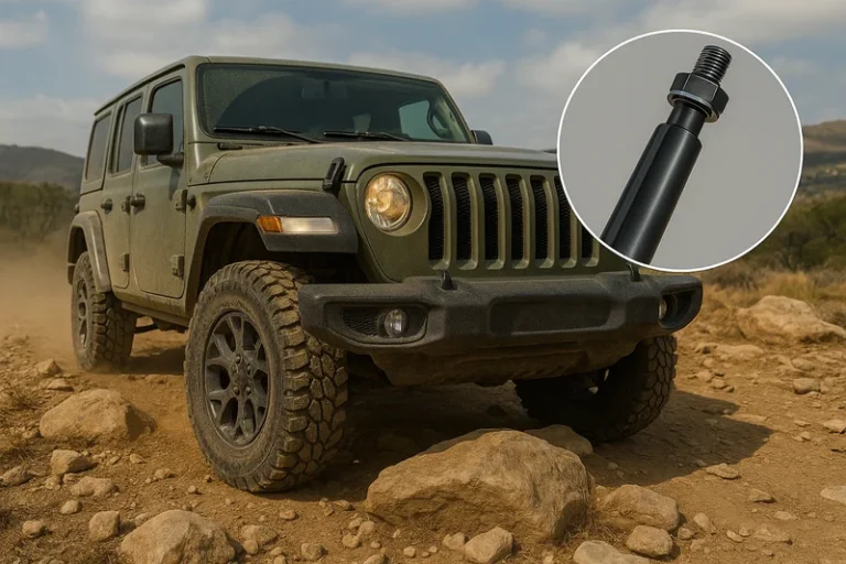 Off-road vehicle shock absorber mount under high-load suspension