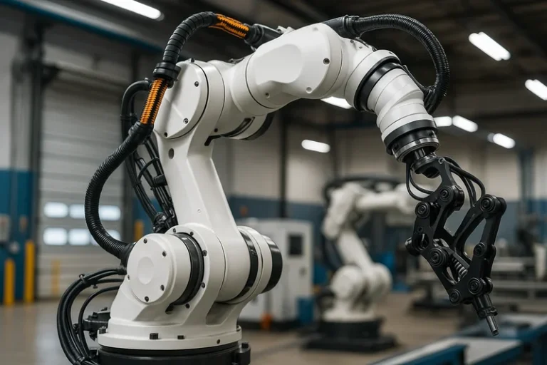 robotics multi axis robotic arm SYZ Rod Ends Multi-axis robotic arm in industrial setting
