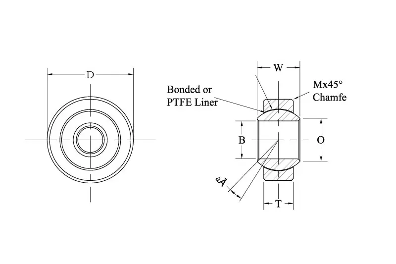 GEGC spherical bearing technical drawing