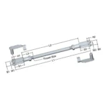 lcr-026-linkage-connecting-rod-23-25-in-3-8-24-rh-lh-thread-3-8-in-pin-holes-clevis-spring-pins-included