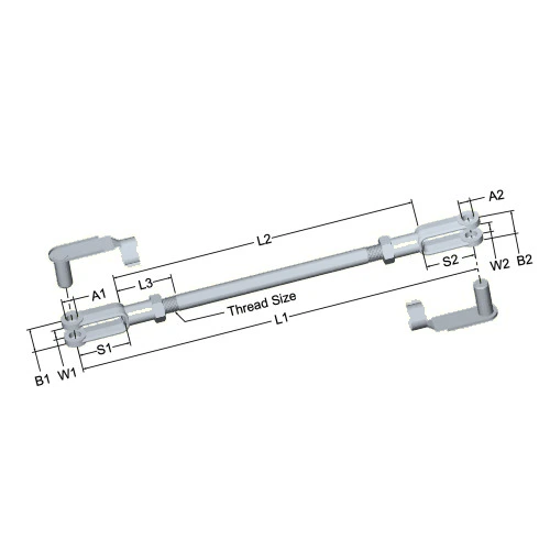 lcr-071-linkage-connecting-rod-24-75-in-3-8-24-rh-lh-thread-3-8-in-pin-holes-clevis-spring-pins-included