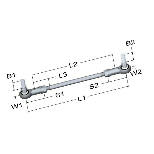 lcr-302-linkage-connecting-rod-17-75-in-3-8-24-rh-lh-thread-3-8-24-rod-end-stud-threads-nylon-race